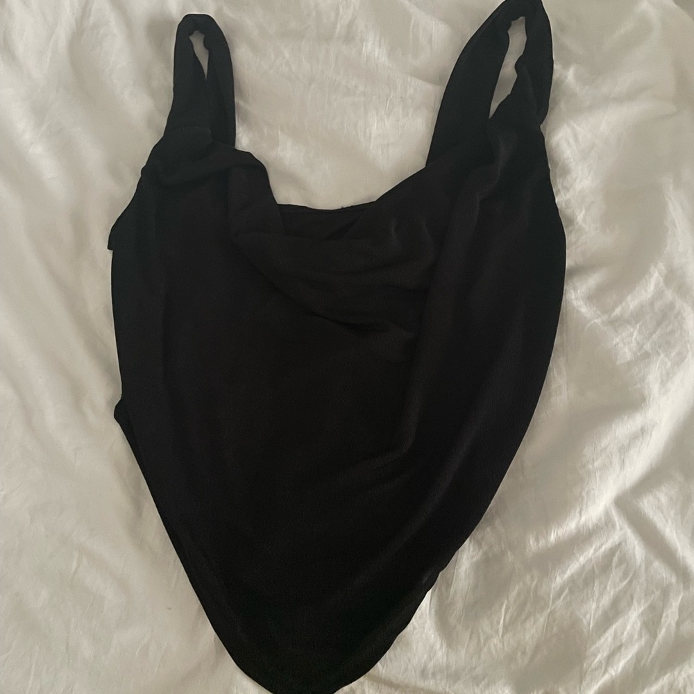 Black see through cropped top